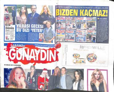 Sabah Gazetesi Günaydın Eki 30 Aralık 2015 - Ayşe Özyılmazel Şov GZ107036 - 1