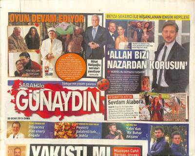Sabah Gazetesi Günaydın Eki 30 Ocak 2015 - Malkovich İle Akşam Yemeği-Beyza Şekerci İle Nişanlanan Engin Hepileri GZ105916 - 1