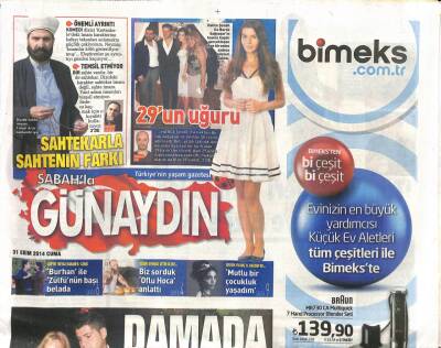 Sabah Gazetesi Günaydın Eki 31 Ekim 2014-Ünal Aysalın Damadı Mehmet Kırklar , Luccada Kavga Etti GZ105194 - 1