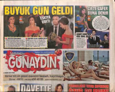Sabah Gazetesi Günaydın Eki 4 Ekim 2016 - Ebru Gündeşli Cumartesi Çıkarması GZ84375 - 1