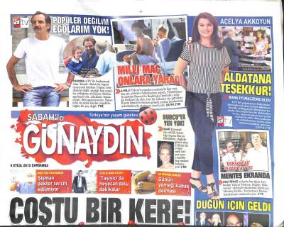 Sabah Gazetesi Günaydın Eki 4 Eylül 2013 - Türkan Şoray Katıldığı Düğünde Coştukça Coştu GZ104670 - 1
