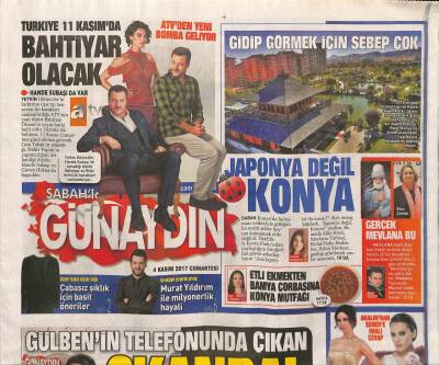 Sabah Gazetesi Günaydın Eki 4 Kasım 2017 - Gülben Ergenin Telefonunda Çıkan Skandal Yazışma GZ96056 - 1