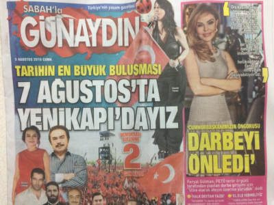 Sabah Gazetesi Günaydın Eki 5 Ağustos 2016 - 7 Ağustosta Yenikapıdayız,Orhan Gencebay,Demet Akbağ GZ27919 - 1