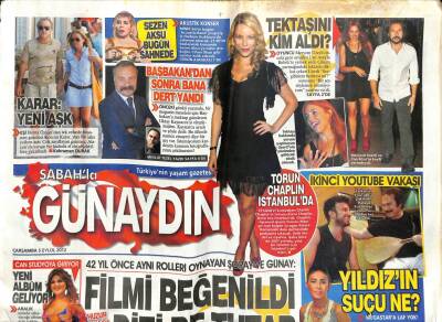 Sabah Gazetesi Günaydın Eki 5 Eylül 2012 - İkinci Youtube Vakası, Sibel Candan Yeni Albüm GZ107659 - 1
