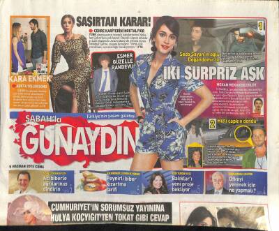 Sabah Gazetesi Günaydın Eki 5 Haziran 2015 - Seda Sayanın Oğlu Doğandemirle GZ124783 - 1