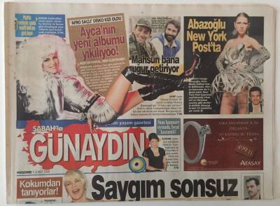 Sabah Gazetesi Günaydın Eki 5 Şubat 2009 - Sarp Apak Mahsun Kırmızıgül İlk Filmi Beyaz Melekte Rol Almıştı Mahsun Bana Şans Getirdi GZ28125 - 1