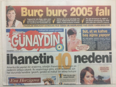 Sabah Gazetesi Günaydın Eki 6 Aralık 2004 - İhanetin 10 Nedeni GZ24206 - 1
