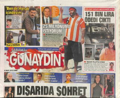 Sabah Gazetesi Günaydın Eki 6 Mart 2015 - Özge Ulusoy Kadınlar İçin Yürüdü GZ116961 - 1