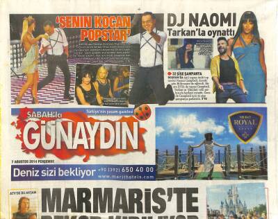Sabah Gazetesi Günaydın Eki 7 Ağustos 2014 - Dj Naomi Tarkanla Oynattı GZ116371 - 1
