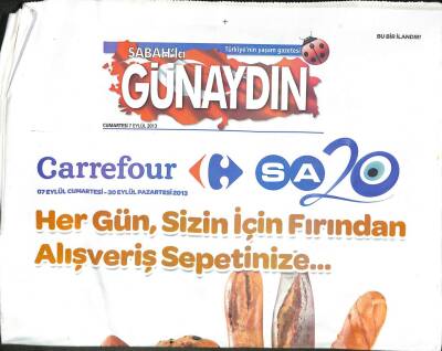Sabah Gazetesi Günaydın Eki 7 Eylül 2013 - Tarkandan Haber Var - Ümit Erdim Pistin Tozunu Attıracak ! GZ113328 - 1