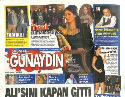 Sabah Gazetesi Günaydın Eki 7 Nisan 2014 - Türkan Şoray Tarih Açıkladı Albümüm Gelecek Ay Çıkıyor GZ100328 - 2