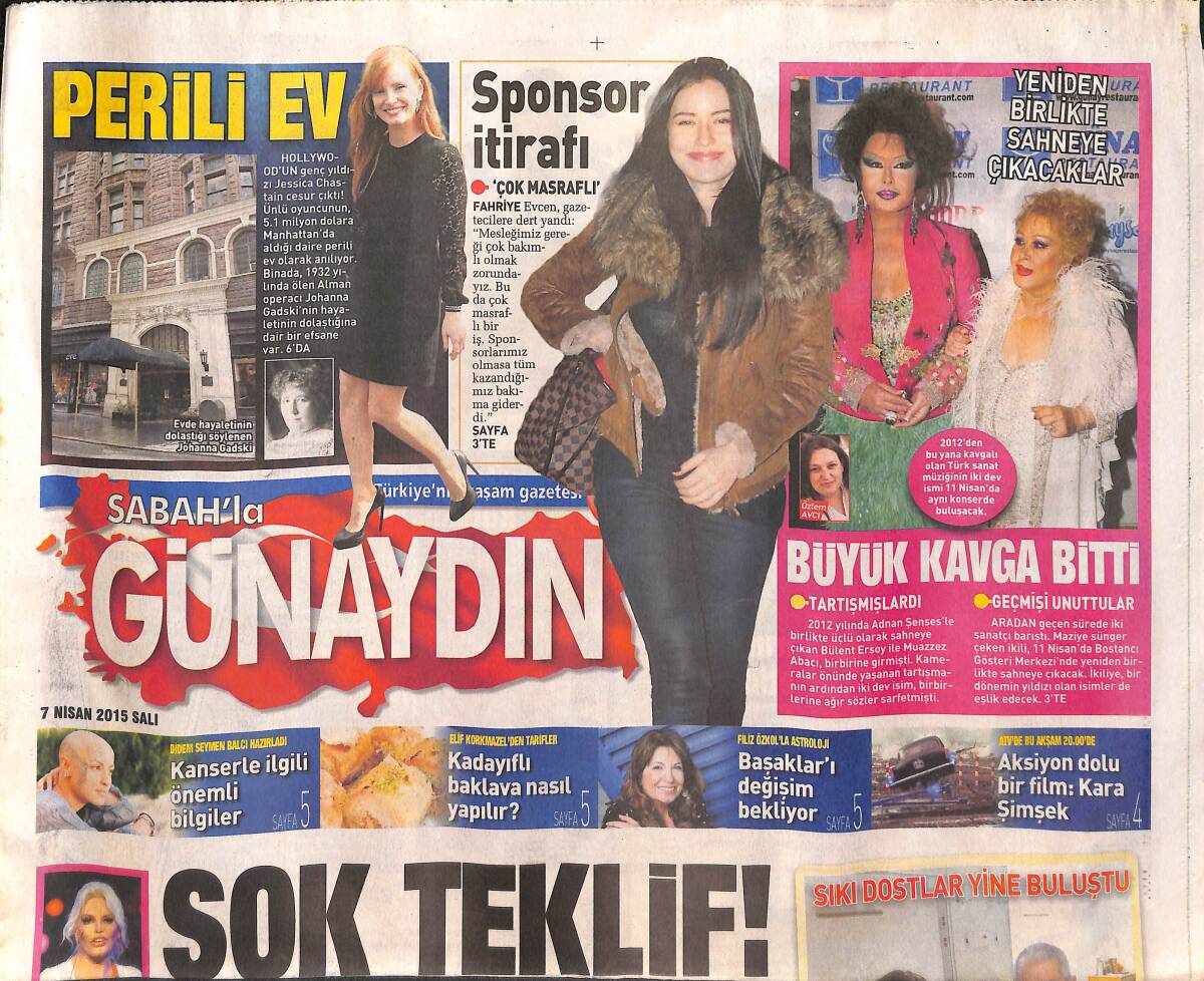 Sabah Gazetesi Günaydın Eki 7 Nisan 2015 - Burcu Esmersoy'un Bir Hayranı Ona Herkesin İçinde Evlilik Teklifi Etti GZ134844 - 1