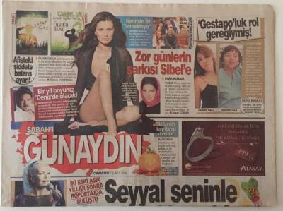 Sabah Gazetesi Günaydın Eki 7 Şubat 2009 - Arda Uskan Seyyal Tanerle Röportaj Yaptı , Zor Günlerin Şarkısı Sibele GZ28127 - 1