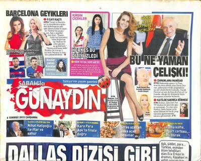 Sabah Gazetesi Günaydın Eki 8 Temmuz 2015 - Arda Turanın Barcelonaya Transferinin Ardından Futbolcunun Eski Aşkı Sinem Koballı Espriler GZ109906 - 1
