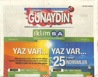 Sabah Gazetesi Günaydın Eki 9 Ağustos 2014 - Hülya Avşara Minik Hayranları 1000 Ağaç Hediye Etti GZ117174 - 1