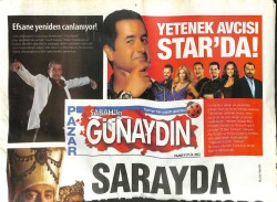 Sabah Gazetesi Günaydın Eki 9 Eylül 2012 - Deniz Özcan Setlere Döndü , Osmanlının Robin Hoodu GZ100567 - 2