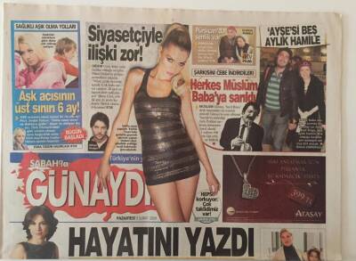 Sabah Gazetesi Günaydın Eki 9 Şubat 2009 - Herkes Müslüm Babaya Sarıldı İnternette Sandık Şarkısı 1 Milyon 500 Kişi İndirdi, Deniz Seki Hayatını Yazdı Yapımcı Arıyor GZ28126 - 1