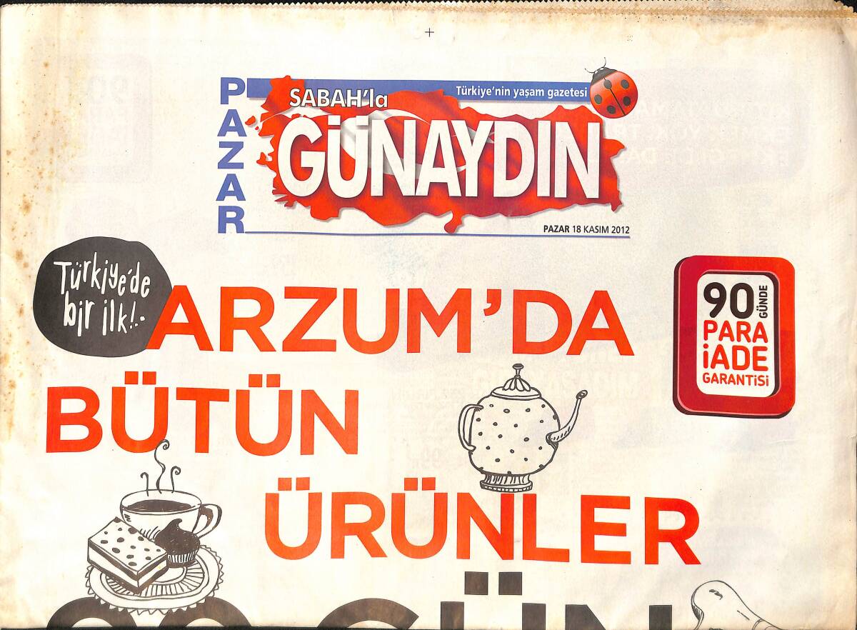 Sabah Gazetesi Günaydın Pazar Eki 18 Kasım 2012 GZ158341 - 1