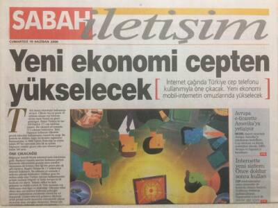 Sabah Gazetesi İletişim Eki 10 Haziran 2000 - Yeni Ekonomi Cepten Yükselecek GZ34821 - 1