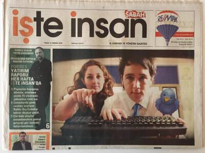 Sabah Gazetesi İşte İnsan Eki 12 Temmuz 2009 - İş Dünyasını Saran Twitter Çılgınlığı Hızla Yayılıyor GZ20746 - 1