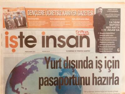 Sabah Gazetesi İşte İnsan Eki 28 Mart 2010 - Yurt Dışında İş İçin Pasaportları Hazır Edin GZ40287 - 1