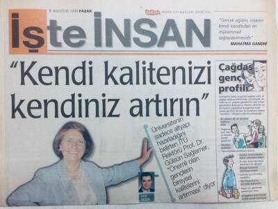 Sabah Gazetesi İşte İnsan Eki 8 Ağustos 1999 - Kendi Kalitenizi Kendiniz Arttırın GZ43285 - 2