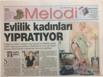 Sabah Gazetesi Melodi Eki 1 Ağustos 2000 - Evlilik Kadınları Yıpratıyor GZ24683 - 1