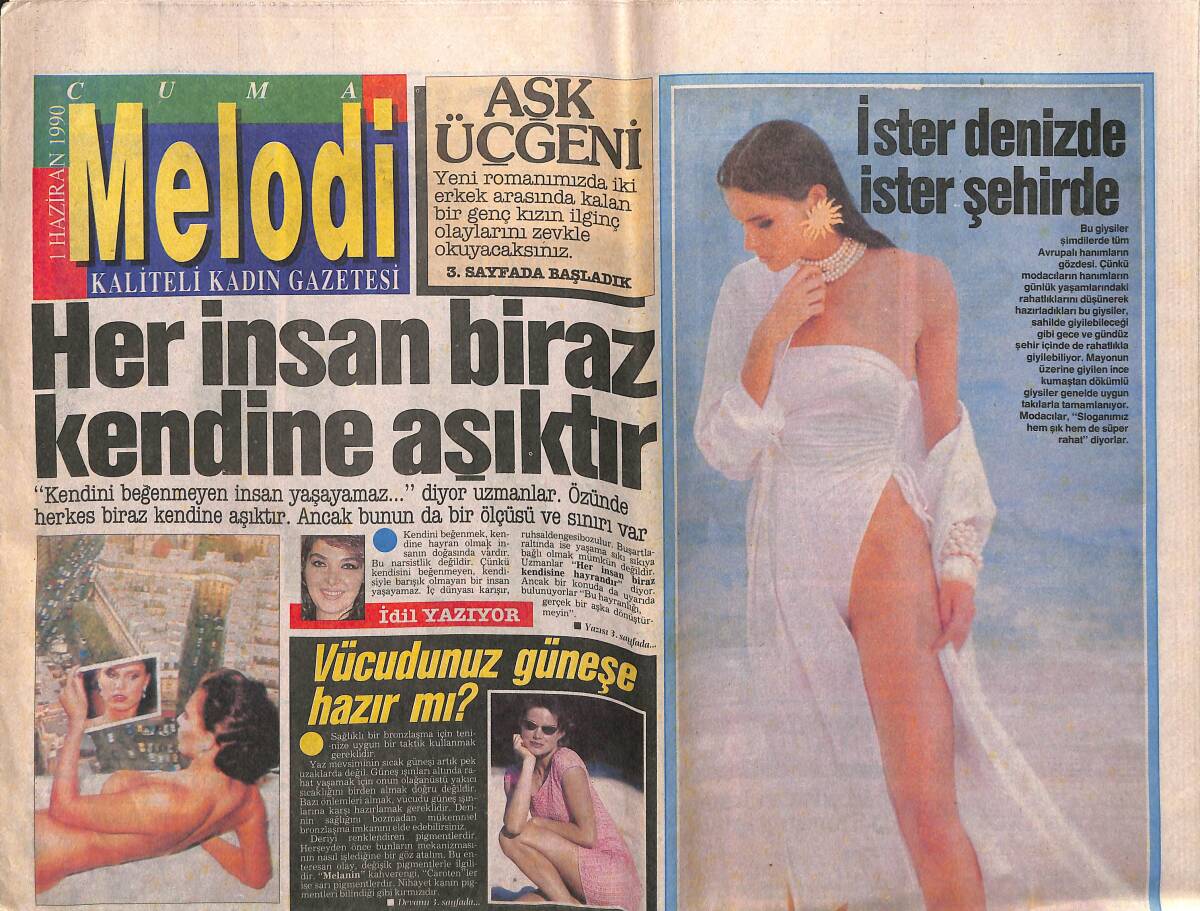 Sabah Gazetesi Melodi Eki 1 Haziran 1990 - Her İnsan Biraz Kendine Aşıktır - Bravo Gazanfer Özcan'a GZ142005 - 1