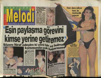 Sabah Gazetesi Melodi Eki 1 Mart 1990 - Atilla Saral,Hakan Seçen.Mankenlerde Sever GZ75259 - 1