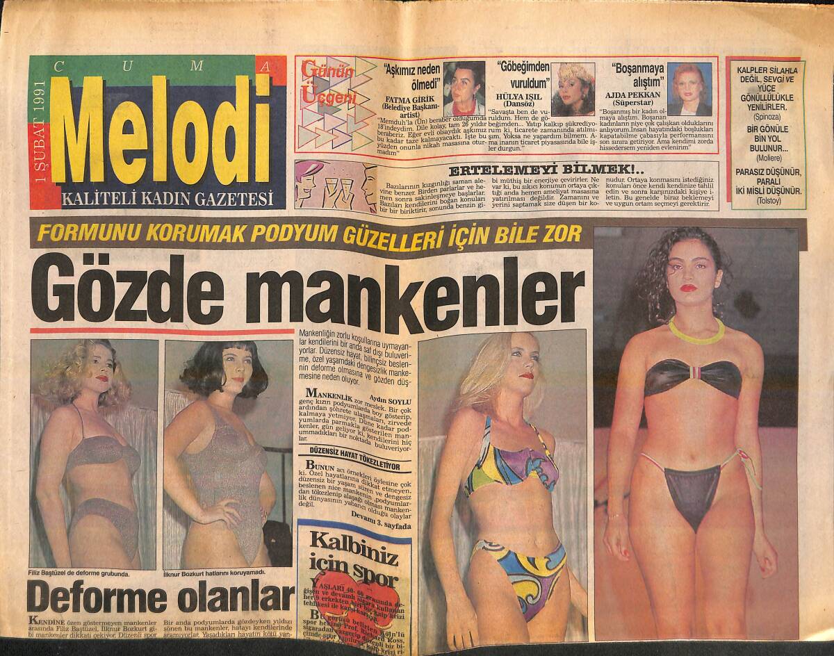 Sabah Gazetesi Melodi Eki 1 Şubat 1991 - Kylie Şokta - Şenay'ın Dönüşü GZ138190 - 1
