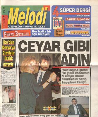 Sabah Gazetesi Melodi Eki 10 Şubat 1992 - İbrahim Tatlısesten Derya Tunaya Sürpriz GZ63062 - 2