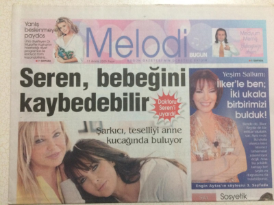 Sabah Gazetesi Melodi Eki 11 Aralık 2005 - Helin Avşarın Aşkı Yine Hüsranla Sonuçlandı,Seren Bebeğini Kaybedebilir GZ24694 - 1