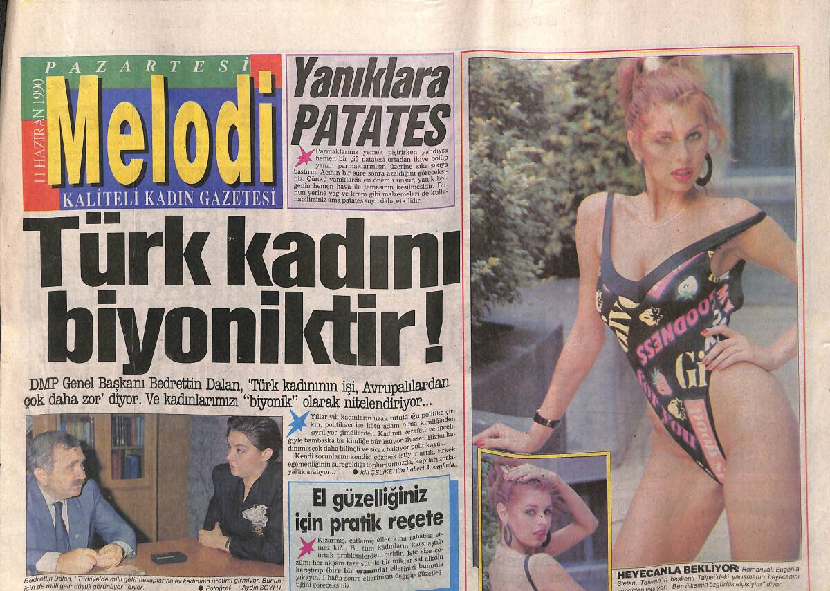 Sabah Gazetesi Melodi Eki 11 Haziran 1990 - TRT , Bayramda Rekor Kıracak - Türk Kadını Biyoniktir ! GZ142014 - 1