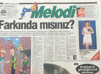 Sabah Gazetesi Melodi Eki 11 Haziran 1995 -Karakteriniz Renklerde Gizli-30 Yaş Diyeti GZ36388 - 1