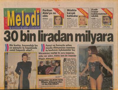 Sabah Gazetesi Melodi Eki 12 Aralık 1989 - Zuhal Olcay TVde Hayatını Anlatacak - Kadir İnanır Beklemekten Sıkıldı GZ126025 - 1