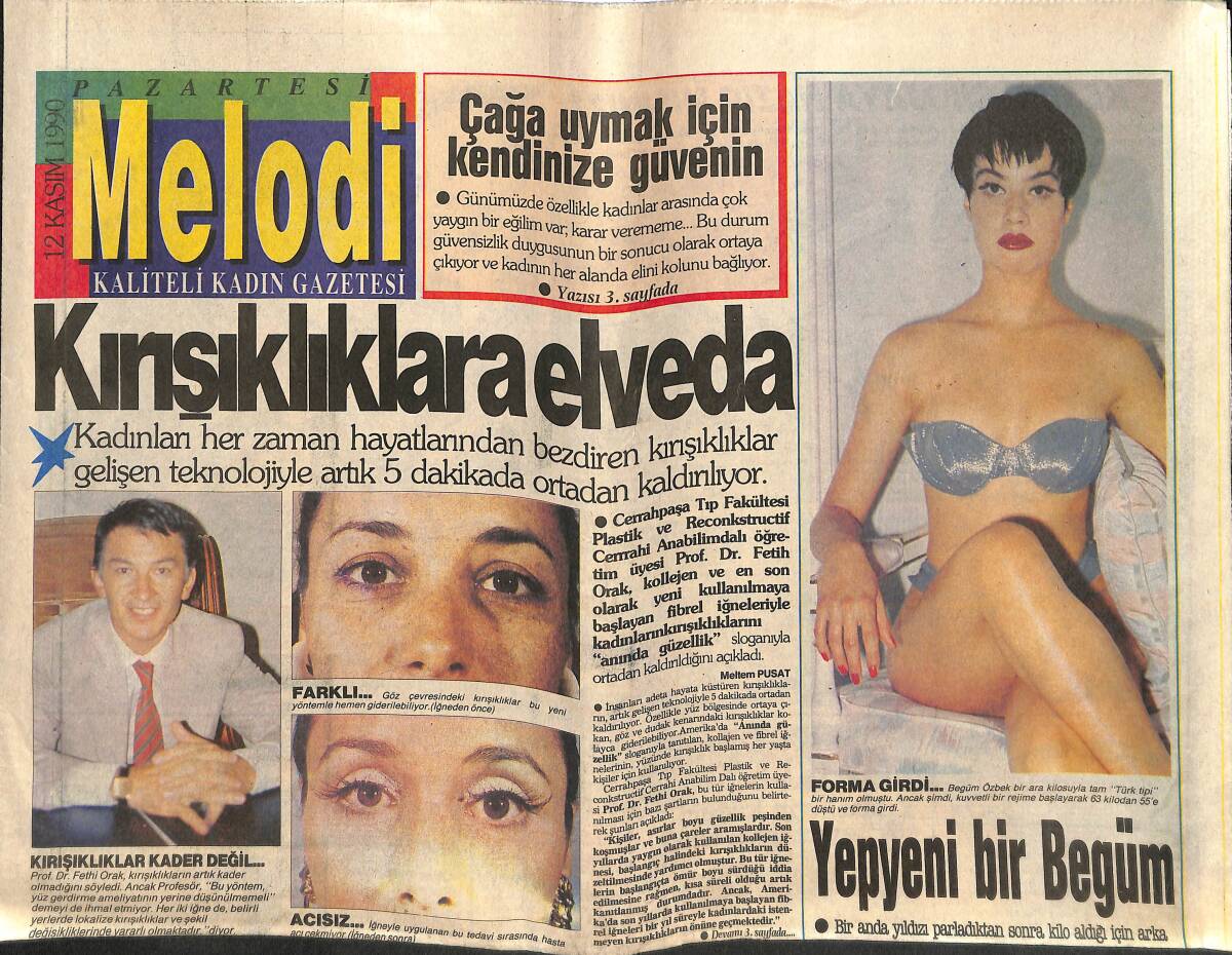Sabah Gazetesi Melodi Eki 12 Kasım 1990 - Merly'e Dikkat - Yepyeni Bir Begüm GZ138170 - 1