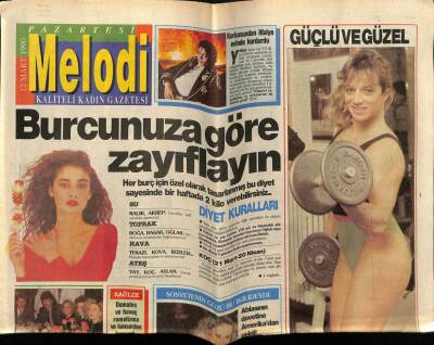 Sabah Gazetesi Melodi Eki 12 Mart 1990 - Burcunuza Göre Zayıflayın GZ75251 - 1