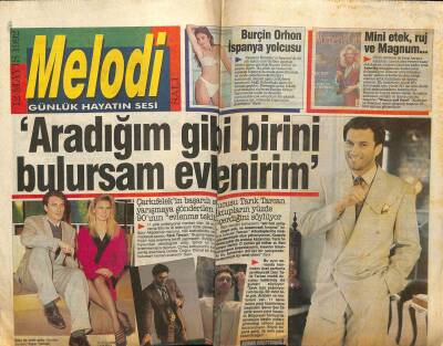Sabah Gazetesi Melodi Eki 12 Mayıs 1992 - Tarık Tarcan,Aradığım Birini Bulursam Evlenirim GZ75492 - 1