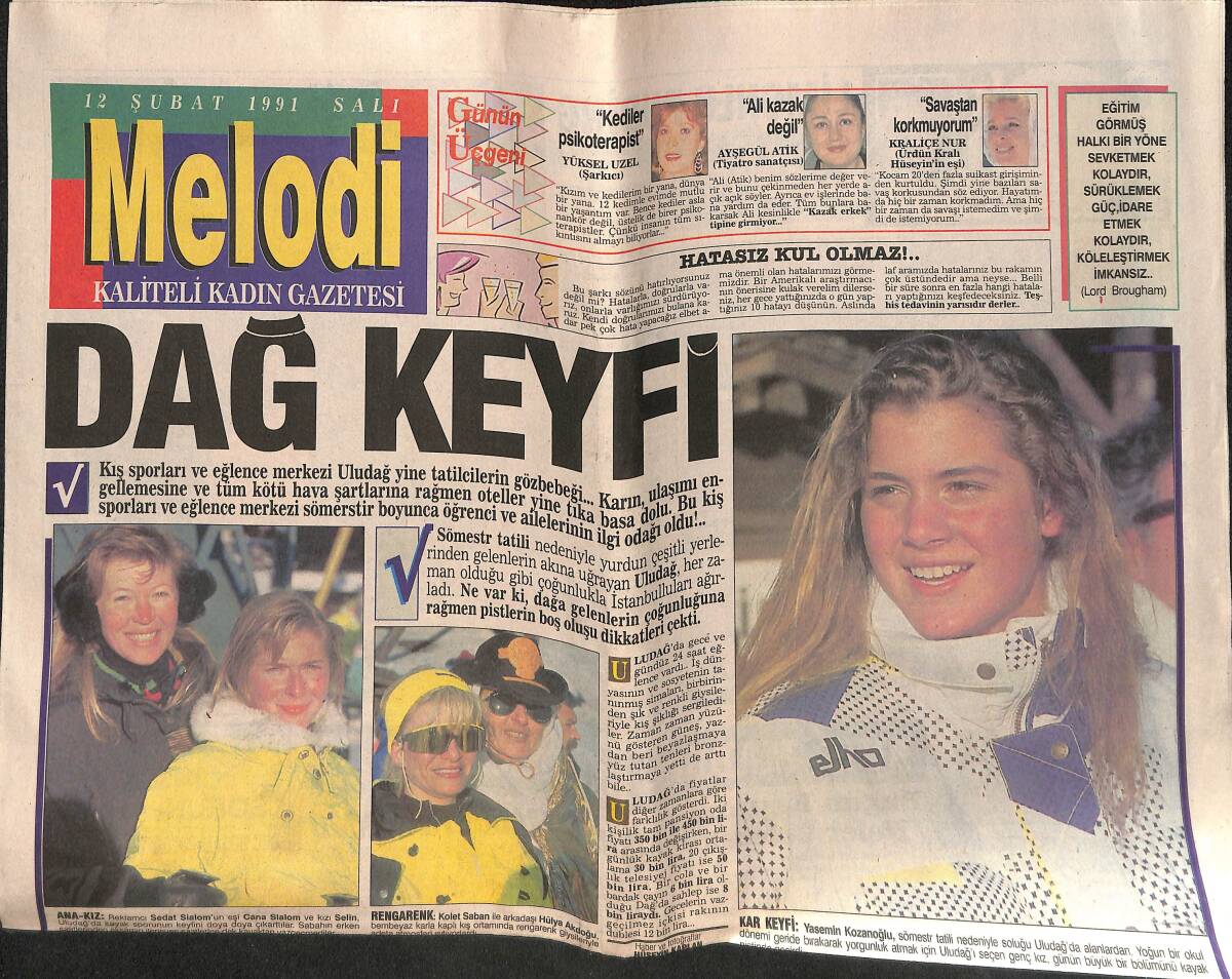 Sabah Gazetesi Melodi Eki 12 Şubat 1991 - Rekortmen Coşkun Sabah GZ138229 - 1