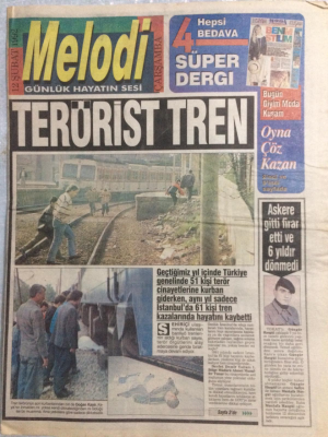 Sabah Gazetesi Melodi Eki 12 Şubat 1992 - Terörist Tren, Zengin 14 Yıl Fazla Yaşıyor - GZ21395 - 1