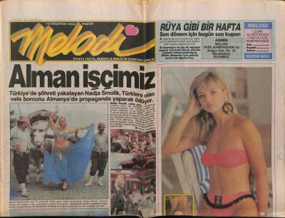 Sabah Gazetesi Melodi Eki 13 Ağustos 1989 - Cengiz Kurtoğlu Tavernacıların Gözdesi GZ78261 - 1