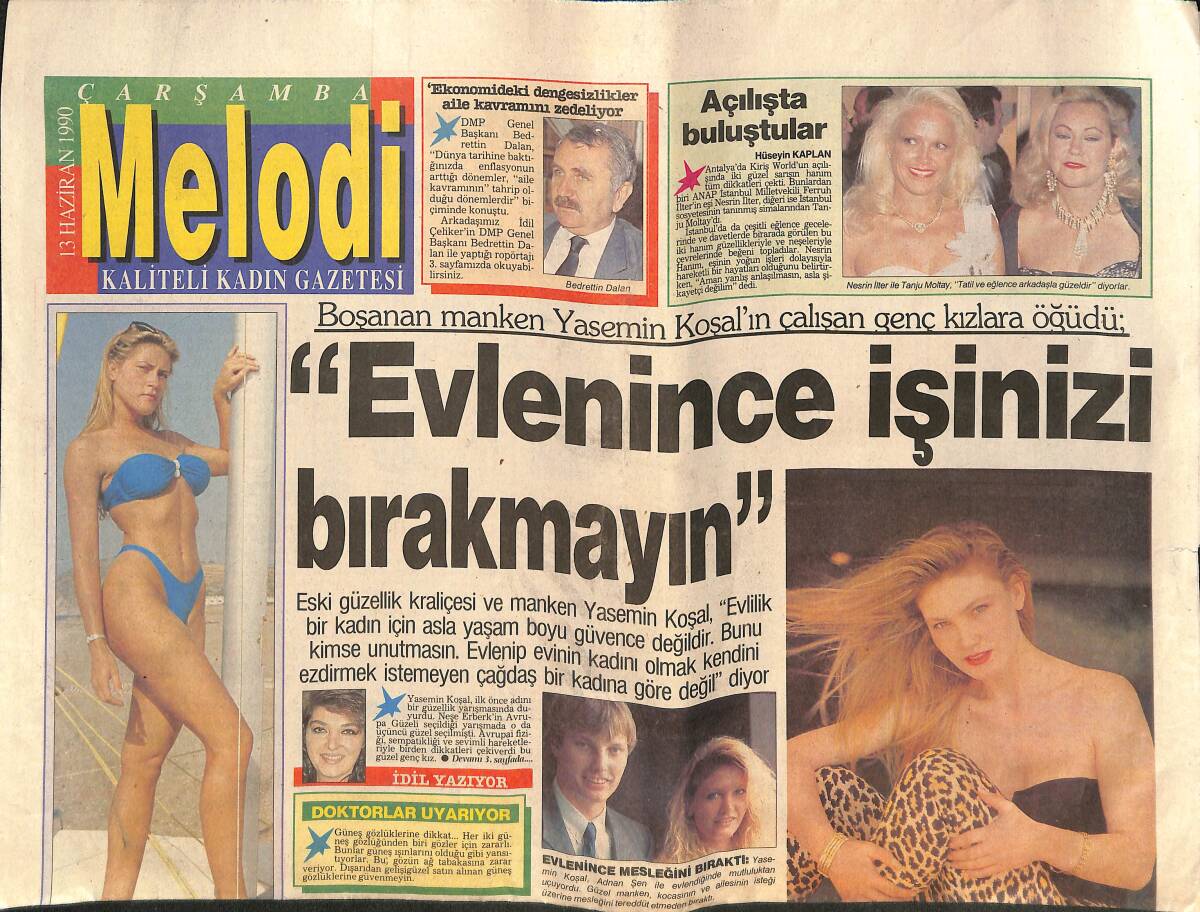 Sabah Gazetesi Melodi Eki 13 Haziran 1990 - Aşık Veysel'in Torunu TV'de - Emrah Yunanistan'a Gidiyor GZ138124 - 1