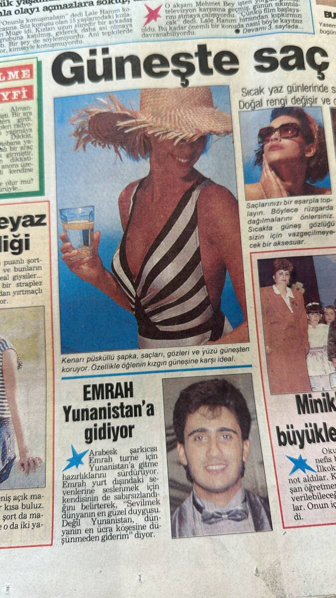 Sabah Gazetesi Melodi Eki 13 Haziran 1990 - Aşık Veysel'in Torunu TV'de - Emrah Yunanistan'a Gidiyor GZ138124 - 2