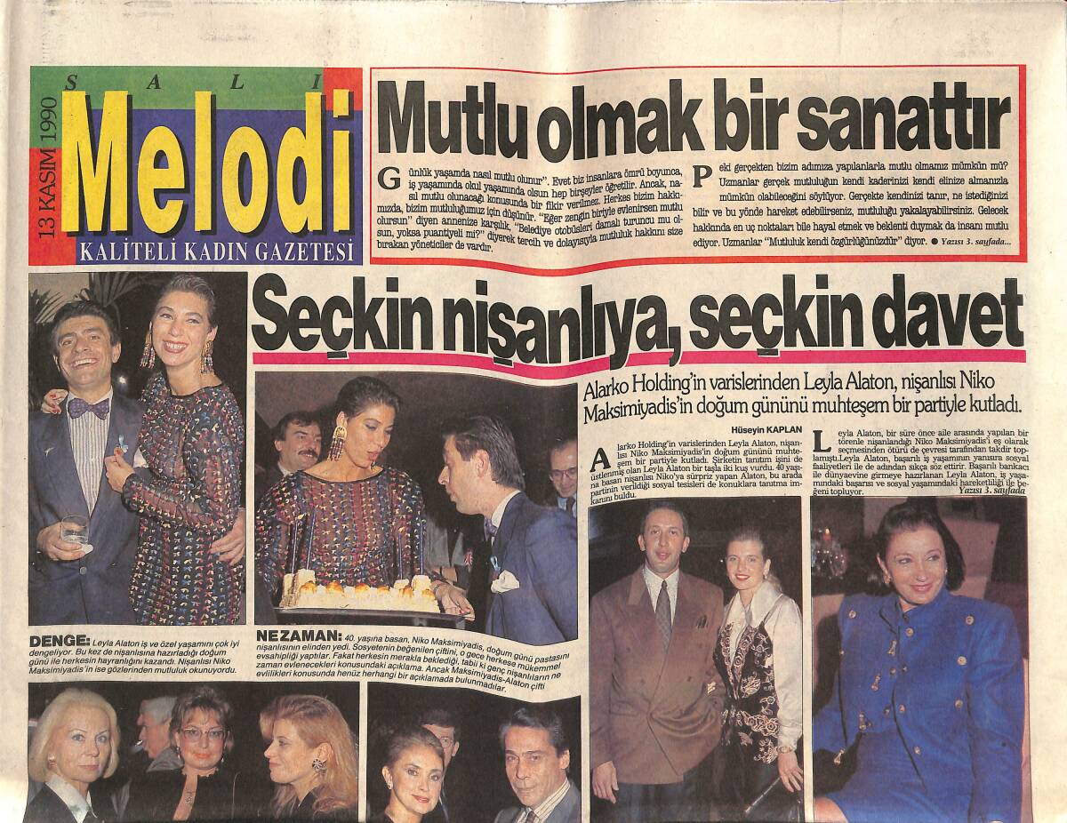 Sabah Gazetesi Melodi Eki 13 Kasım 1990 - Tom Cruise Bu Kez Pistlerin Kralı GZ138186 - 1
