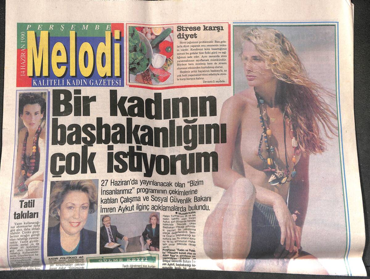 Sabah Gazetesi Melodi Eki 14 Haziran 1990 - Ayşe Egesoy'a Ayıp Ettiler GZ142016 - 1