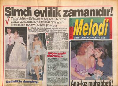 Sabah Gazetesi Melodi Eki 14 Temmuz 1992 - Yüksel Uzel Kızı Arzu İçin O benim Herşeyim diyor GZ90766 - 1
