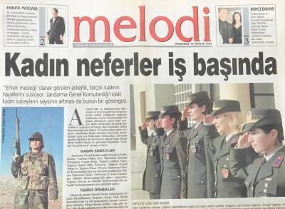 Sabah Gazetesi Melodi Eki 16 Aralık 1999-Kadın Neferler İş Başında GZ36699 - 1