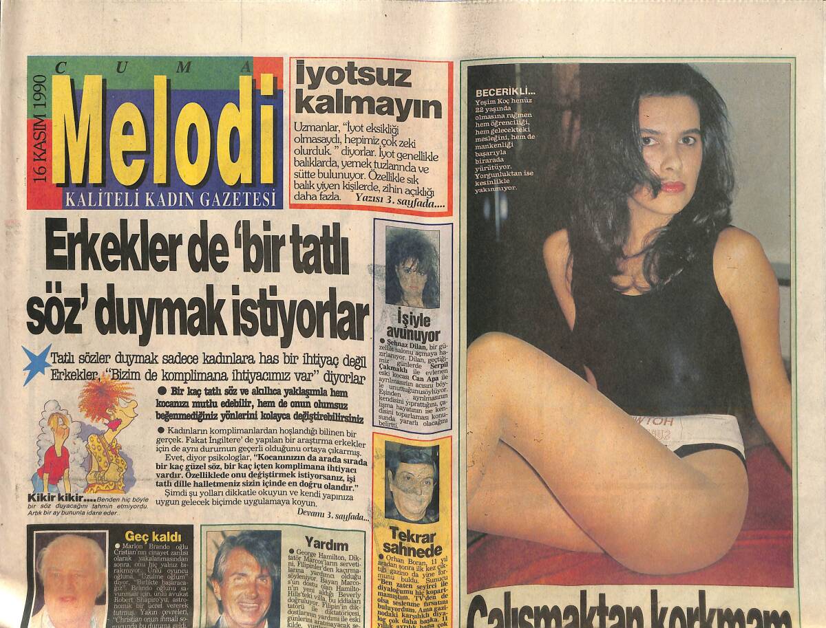 Sabah Gazetesi Melodi Eki 16 Kasım 1990 - Gecenin Konuğu Zuhal Olcay - TV'ye Ramazan Erken Geldi GZ138169 - 1