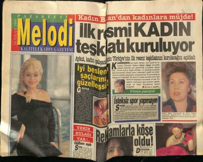 Sabah Gazetesi Melodi Eki 16 Nisan 1990 - İlk Resmi Kadın Teşkilatı Kuruluyor GZ75270 - 1