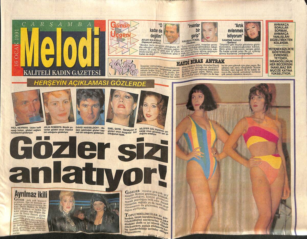 Sabah Gazetesi Melodi Eki 16 Ocak 1991 - Kanlı Nigar'ın Yeni Yorumu - Türk Sineması'nda Bir Kilometre Taşı GZ138102 - 1